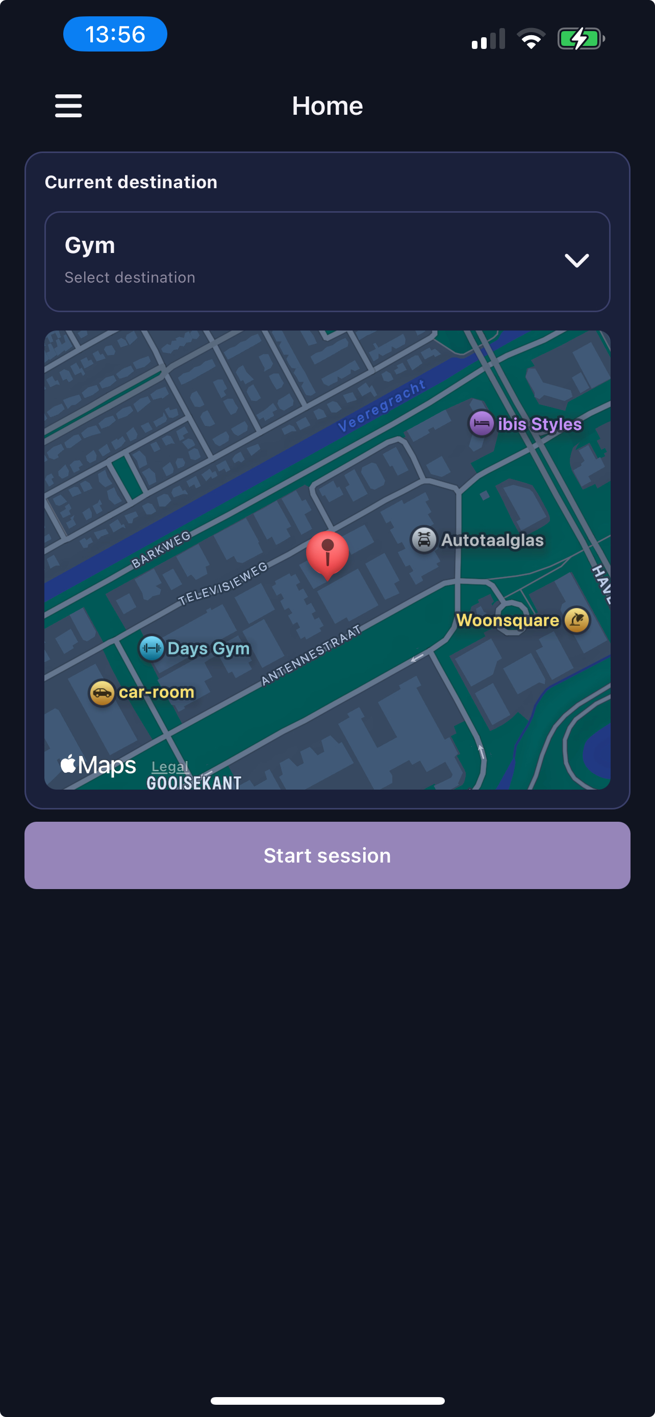Safety Features Screen